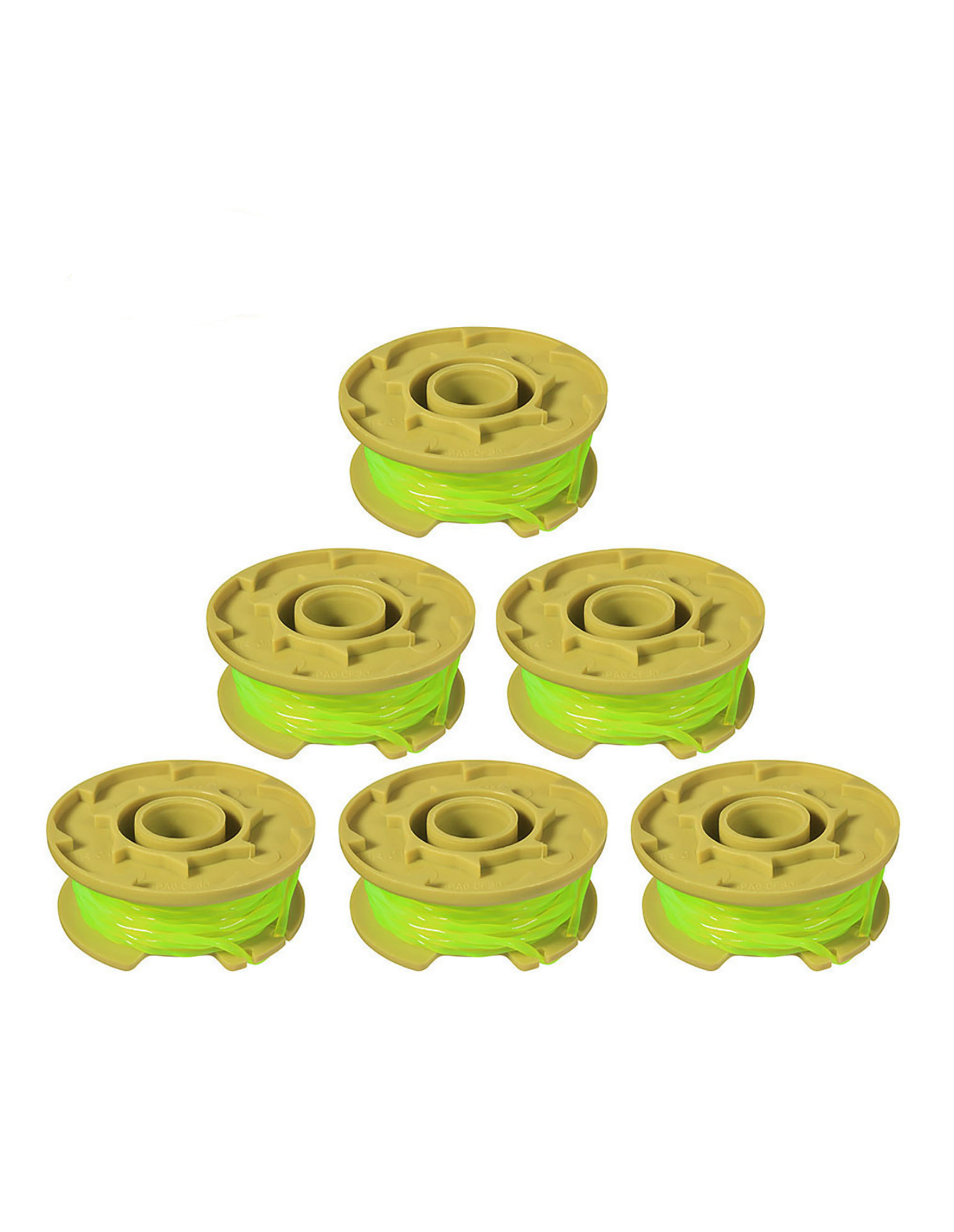 THTEN 0.080" 11ft Replacement Trimmer Spool Compatible Ryobi One Plus AC80RL3 for Ryobi 18v, 24v, and 40v Cordless Trimmers (6 Pack)