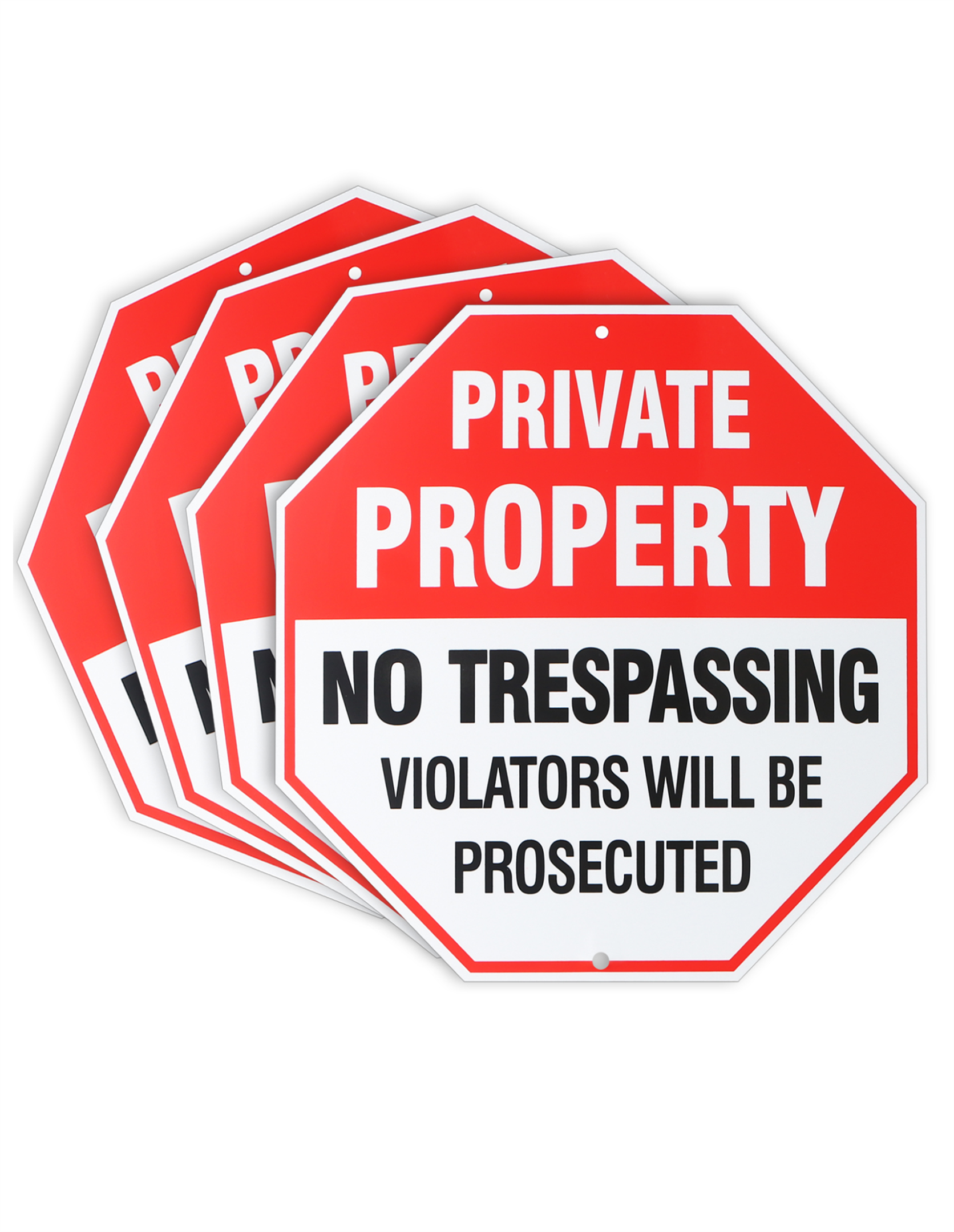 Thten Private Property Sign No Trespassing Violators Will be prosecuted,12" x 12" Waterproof,Security Signs for House, Business,Driveway to Keep Out Trespassers,Suitable for Outdoor Indoor Use