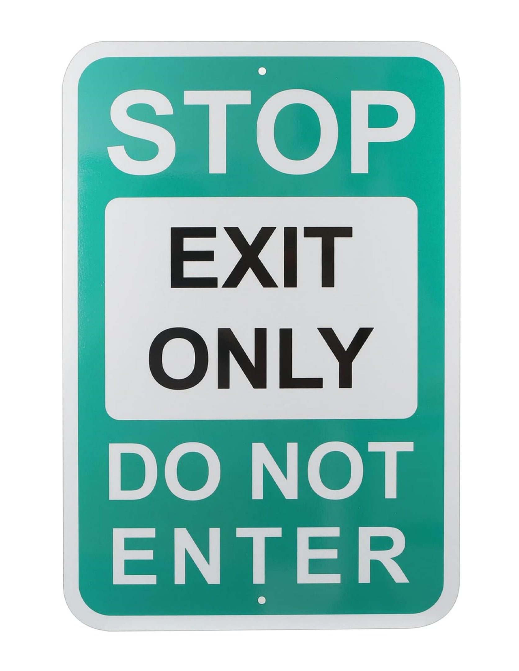 Thten Large Exit Only Do Not Enter Sign, 18"x 12" .04" Aluminum Reflective Sign Rust Free Aluminum-UV Protected and Weatherproof for Driveways Bussiness Garage Yard