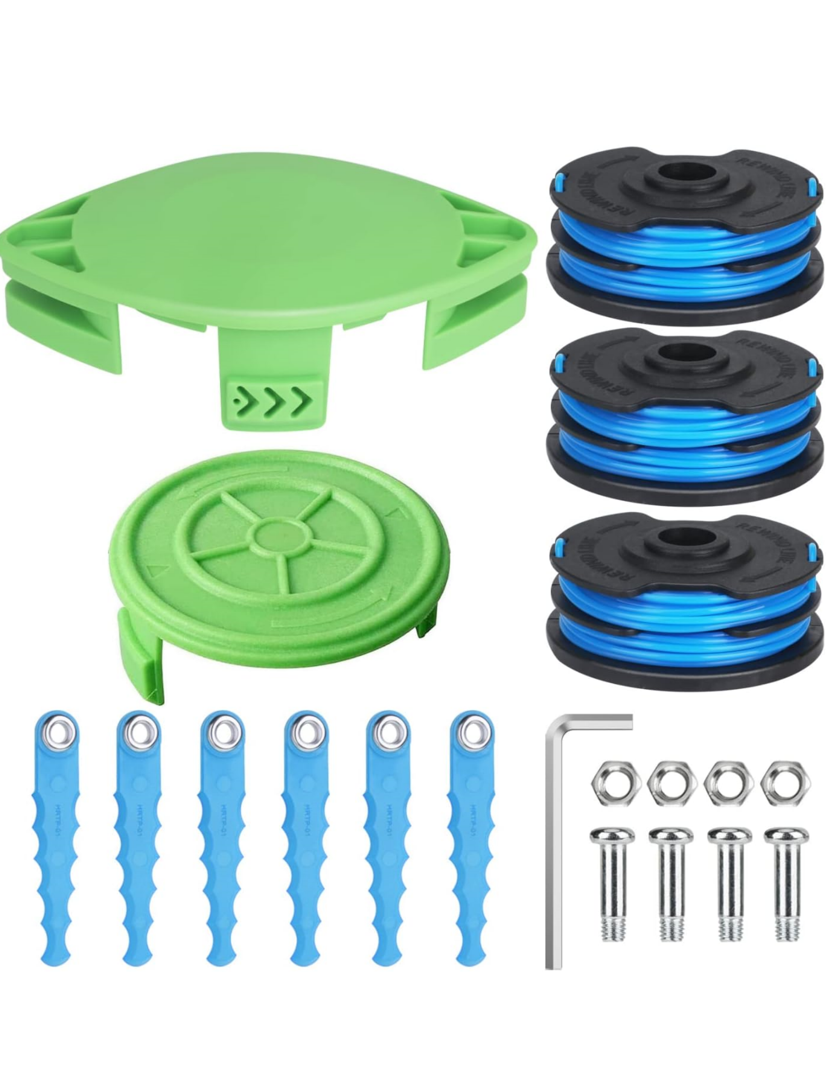 THTEN 2900719 Trimmer Blades Head Replacement Spool 20ft 0.065 inch Compatible with Greenworks 2101602 2101602A STBA40B210 2101602 ST40B410 BST4000 Dual line String Trimmer,20 Pack