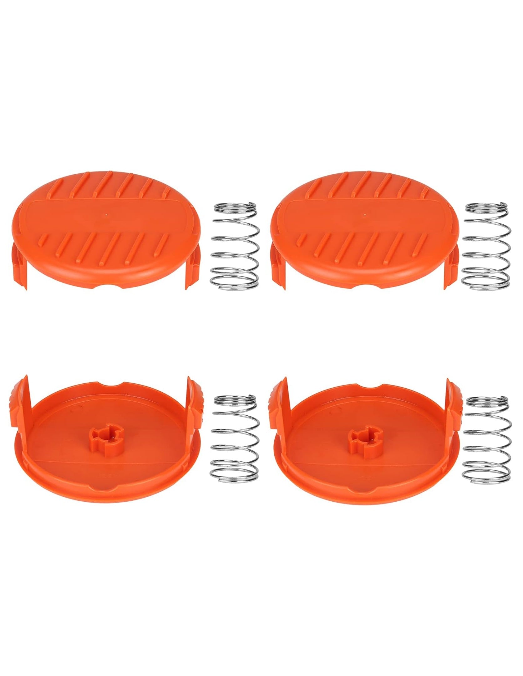 THTEN RC-100-P AF-100 Trimmer Line Cap Spring RC100P,385022-03 Compatible with Black and Decker Weed Eater Cover,Weed Wacker Caps Grass Trimmer Parts for AFS Trimmer (4 Cap, 4 Spring)